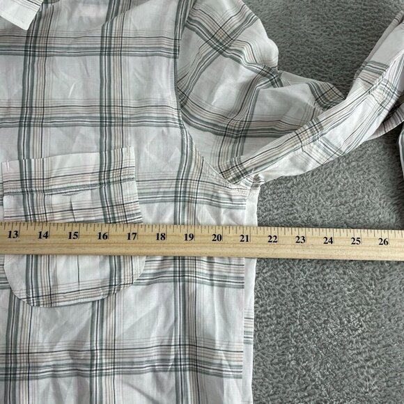 Boss Orange Mens Long-Sleeve Plaid Shirt L Cotton Green & White   2271 - Picture 6 of 9